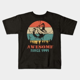 Awesome Since 1991 Year Old School Style Gift Women Men Kid Kids T-Shirt